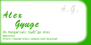 alex gyuge business card